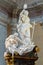 The white marble statue at the front altar in Gustaf Vasa church