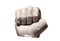 White marble statue male fist with broken thumb finger