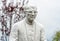 White marble statue of Monsignor Pasquale Macchi in the Sacred Mount of Varese, Italy