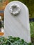 White marble tombstone