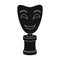 White mask MIME on the stand.The prize for best drama.Movie awards single icon in black style vector symbol stock