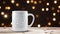 White Mason Jar Mug Mockup With Star-themed Background