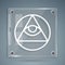 White Masons symbol All-seeing eye of God icon isolated on grey background. The eye of Providence in the triangle
