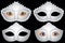 White masquerade masks and female eyes, carnival. Vector