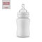 White matte plastic baby bottle vector mockup.