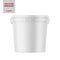 White matte plastic bucket with lid mockup.