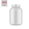 White matte plastic protein jar vector mockup