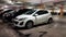 White Mazda2 or Mazda Demio in an underground parking lot