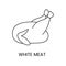 White meat meat line icon in vector, chicken illustration.