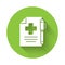 White Medical prescription and pen icon isolated with long shadow. Rx form. Recipe medical. Pharmacy or medicine symbol