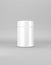 White medium glossy jar with lid mockup on a gray background. Template packaging food, cosmetics, chemistry. 3D rendering