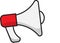 White megaphone, good for illustration, concept, announcement, notice