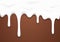 White Melting and Dripping Down Glaze on Chocolate Wafer. Vector Sweet Food Background