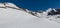 White melting snow on mountain and peak at Apls alpine in Switzerland , Europe