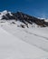 White melting snow on mountain and peak at Apls alpine in Switzerland , Europe