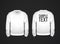White men`s sweatshirt template with sample text front and back view. Hoodie for branding or advertising