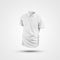 White mens polo template with buttons and collar, 3D rendering, isolated on background, front view