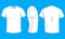 White mens t-shirt with short sleeves. Front, back, side view,0