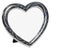 White metal photo frame with cristall in form of heart