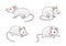 White mice - vector illustration