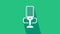 White Microphone icon isolated on green background. On air radio mic microphone. Speaker sign. 4K Video motion graphic