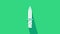 White Military knife icon isolated on green background. 4K Video motion graphic animation