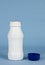 White milk bottle with blue cover