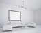 White minimalism living room corner, poster