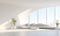 white minimalist house interior, elegant and luxurious, futuristic, ai generative