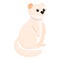White mink icon, cartoon style