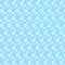 White mix flower styles pattern on soft blue background