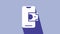 White Mobile banking icon isolated on purple background. Transfer money through mobile banking on the mobile phone