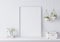 White mock up frame in modern interior,  close up for minimal design