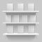 White mockup bookshelves