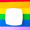 White mockup plate on LGBTQ colors flag