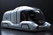 White modern automated vehicle, small, futuristic