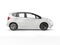 White modern compact electric car - side view