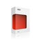 White Modern Software Product Package Box With Red Window For DVD Or CD Disk EPS10