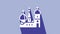 White Moscow symbol - Saint Basil's Cathedral, Russia icon isolated on purple background. 4K Video motion graphic