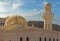 White mosque building in Muscat,  Arabian architecture, Oman