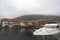 White motorboat in the port of Bergen, Norway