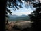 White Mountains through trees