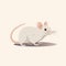 White Mouse Isolated Vector Flat Design - 4k Flat Vector Art Illustration