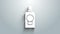 White Mouthwash plastic bottle icon isolated on grey background. Liquid for rinsing mouth. Oralcare equipment. 4K Video