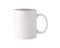 White mug on isolated background with clipping path. Blank drink cup for your design