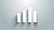 White Music equalizer icon isolated on grey background. Sound wave. Audio digital equalizer technology, console panel