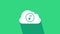 White Music streaming service icon isolated on green background. Sound cloud computing, online media streaming, online