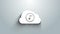 White Music streaming service icon isolated on grey background. Sound cloud computing, online media streaming, online