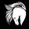 White mustang horse vector head