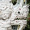 White Naga dragon statue in the buddhist temple